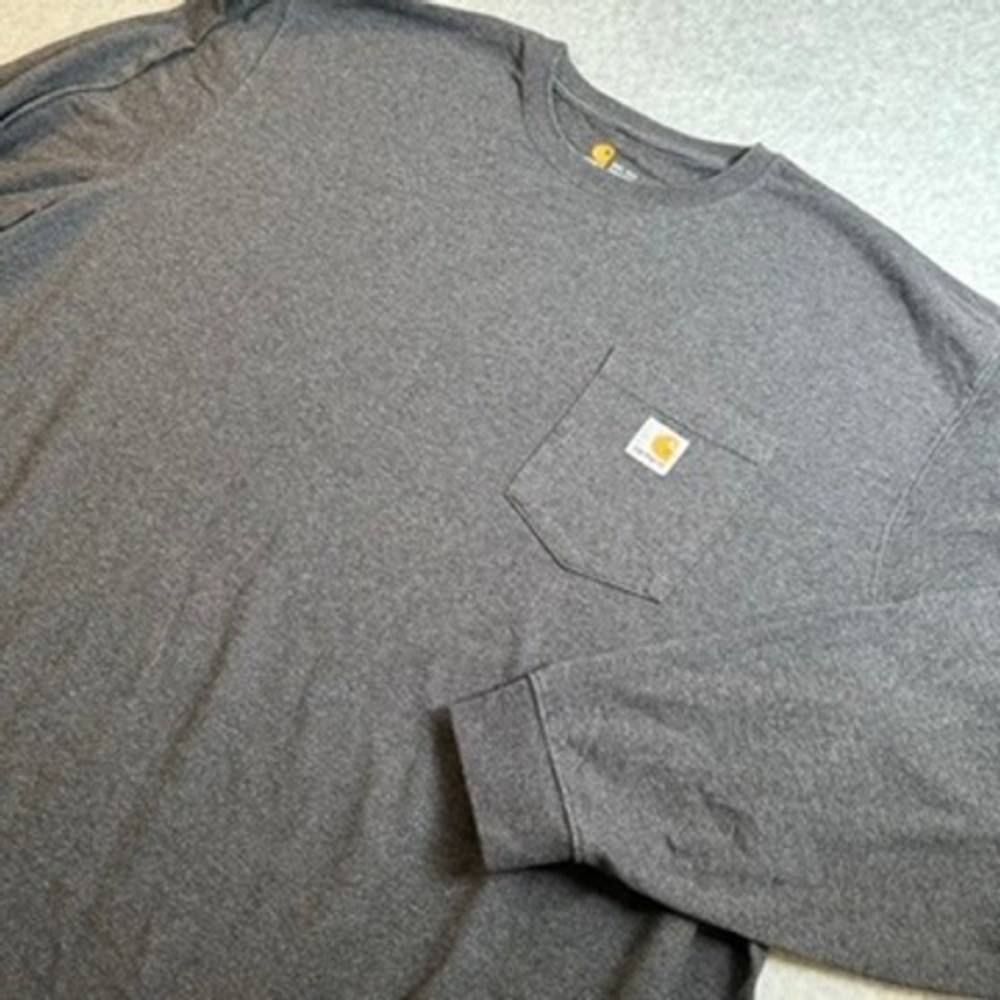 Carhartt K126 Workwear Pocket TShirt Mens 3XL Tall Gray Long Sleeve Original Fit